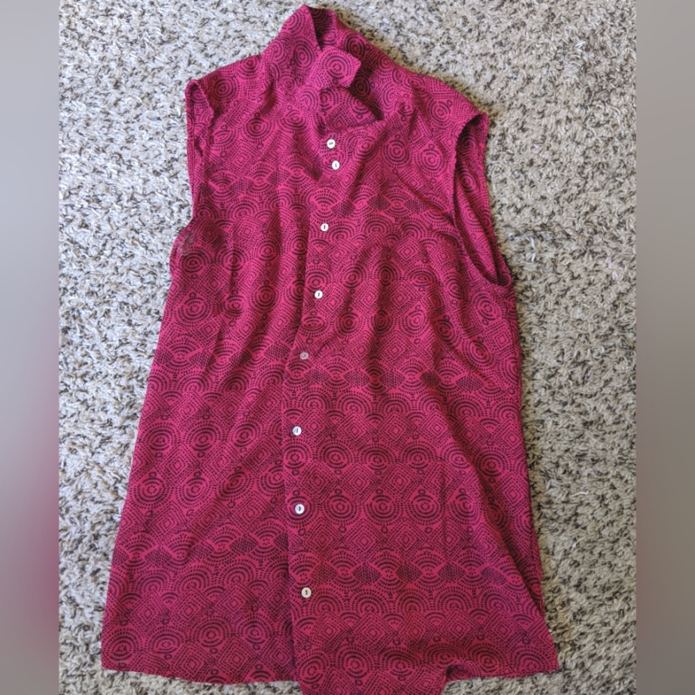 H&M Button-up Collared Sleeveless Shirt - size 8